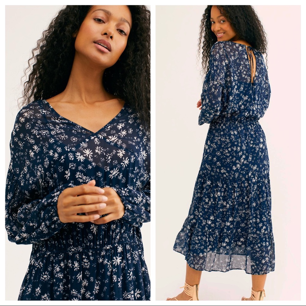 Free People Wall Flower Midi Dress - Picture 1 of 8